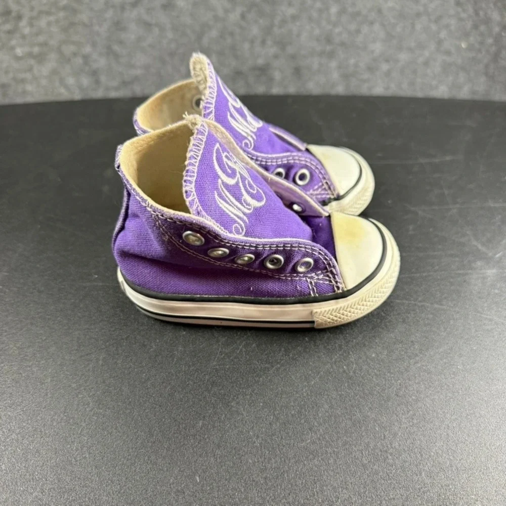 Converse All Star Purple Embroidered Monogrammed Toddler Shoes Size 4‎